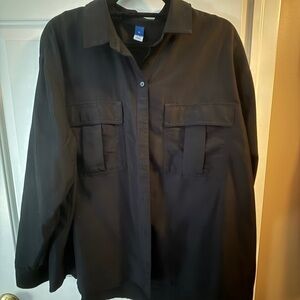 Old Navy Black Button-Front Utility Shirt